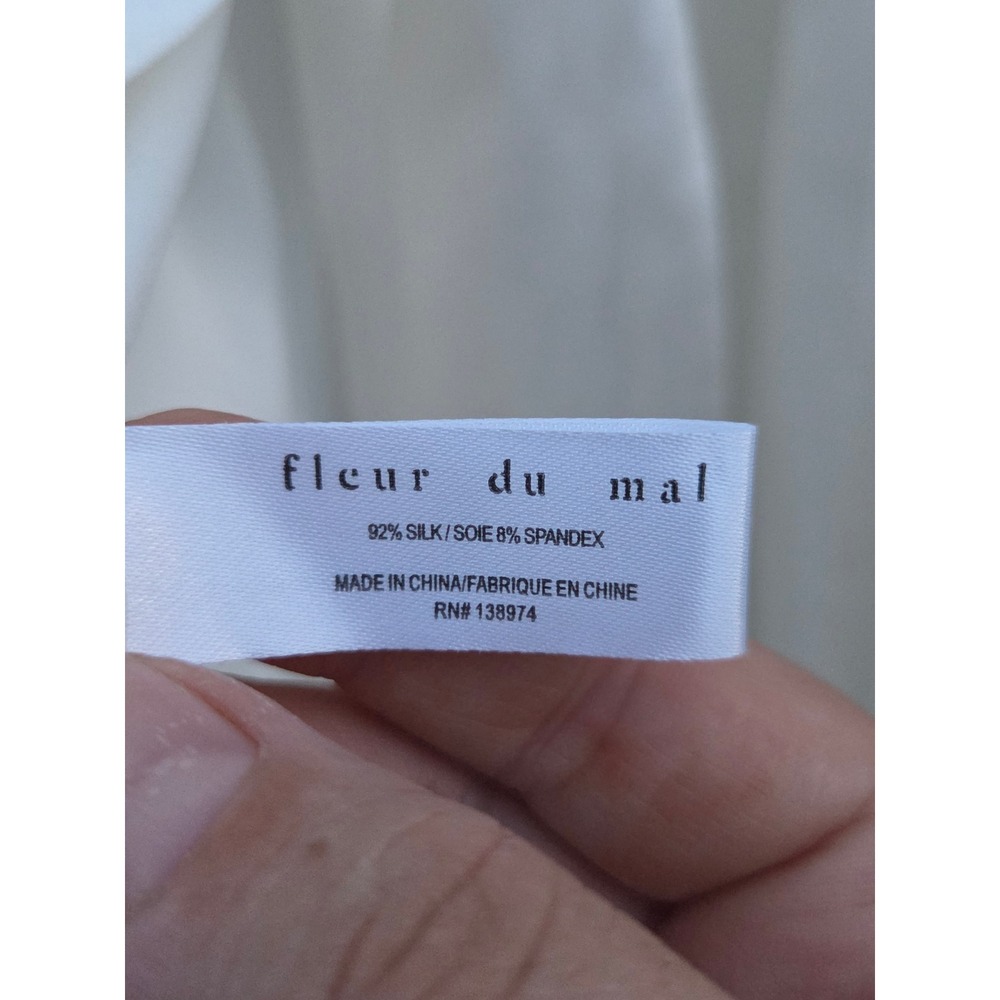 NWT Fleur du Mal Angel Wing Silk Wrap Robe Ivory Bell Sleeve Small Medium Luxury - Picture 6 of 7